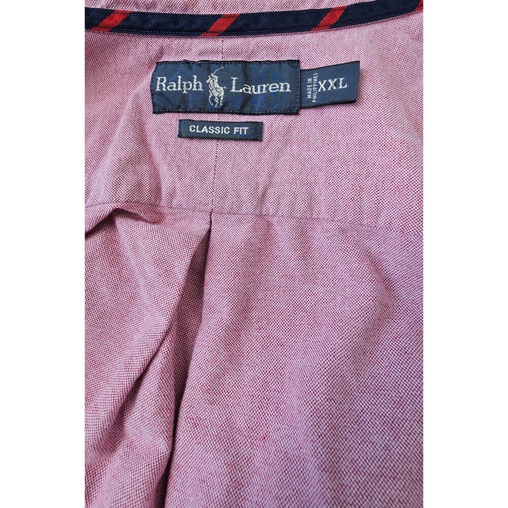 Polo Ralph Lauren Classic Fit Shirt Mens XXL Pink Long Sleeve Button Down Oxford - Picture 5 of 10